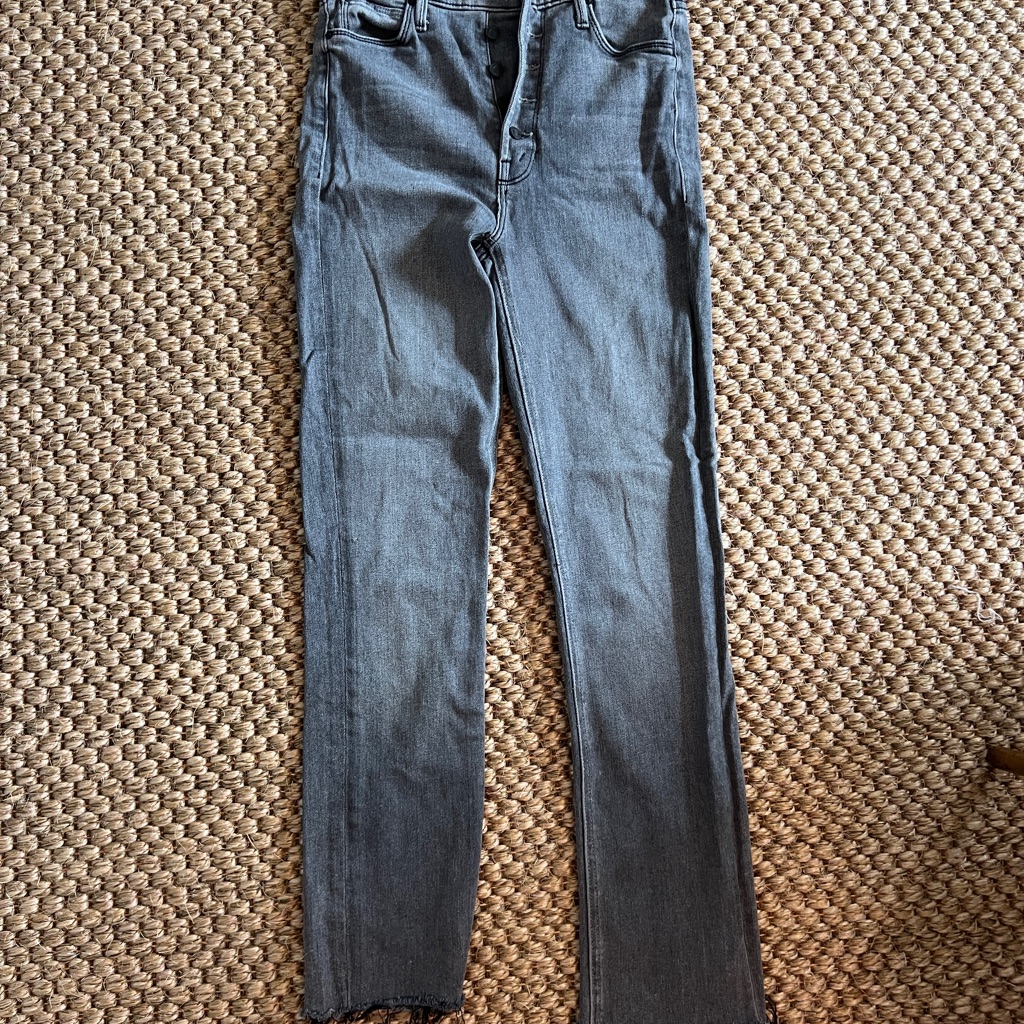 Mother Gray Straight Leg Jeans
